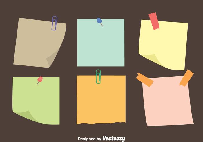 Colorful Sticky Notes Paper Vectors