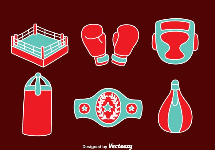 Hand Drawn Boxing Element Vectors