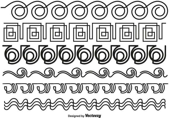 Abstract Line Style Borders - Vector