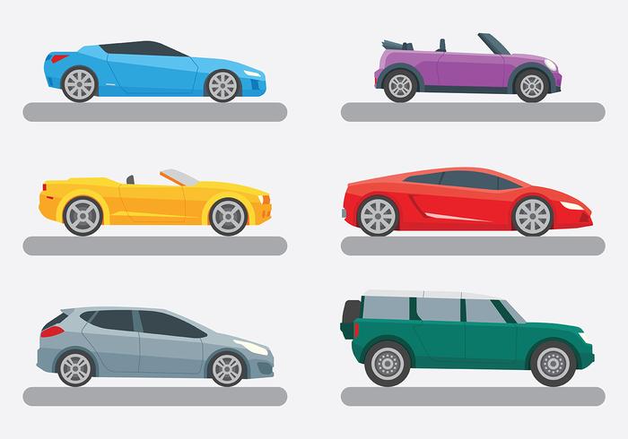 Bright Carros Icons Vector