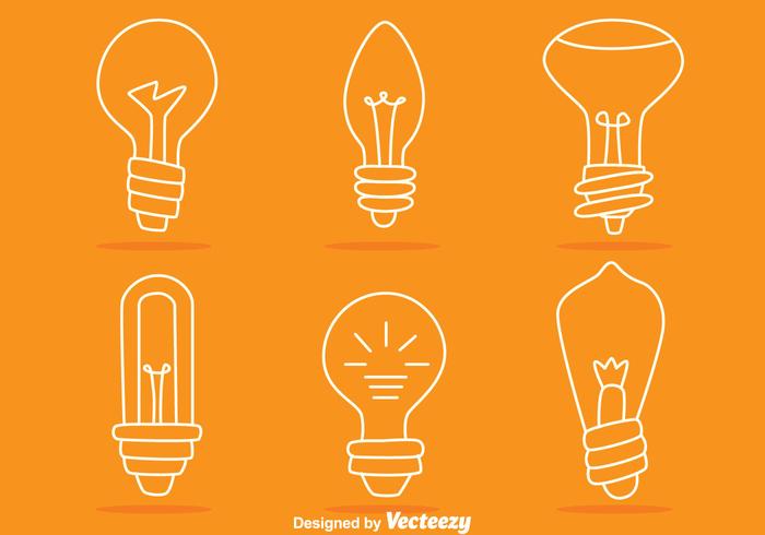 Light Bulb Line Vectors