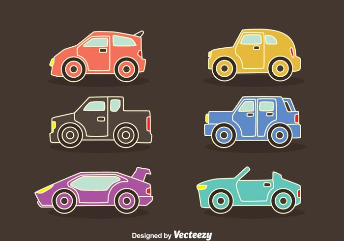 Colorful Cars Collection Vectors