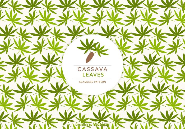 Cassava Leaves Vector Seamless Pattern