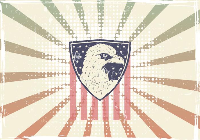 American Eagle Seal With American Flag vector