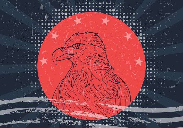 American Eagle Seal With American Flag vector