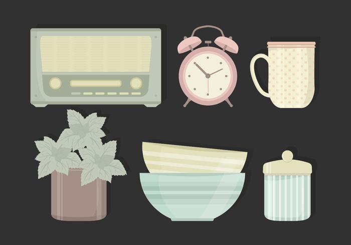 Vector Illustration of Vintage Objects