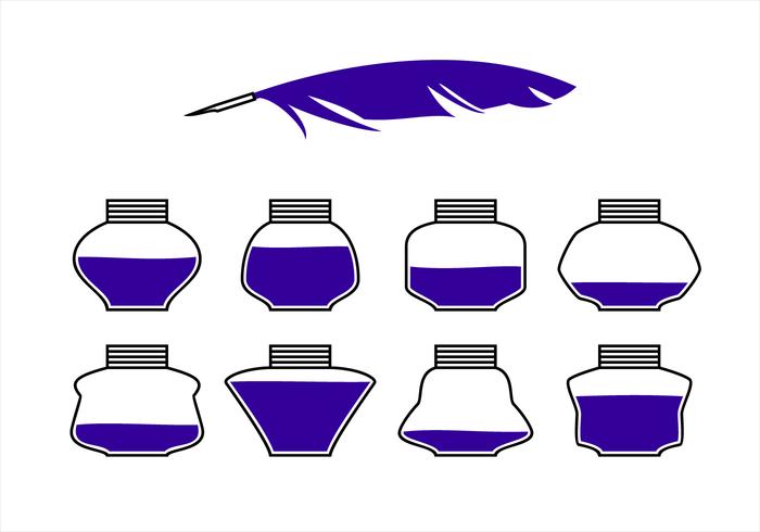 Flat Icon Inkwell Free Vector