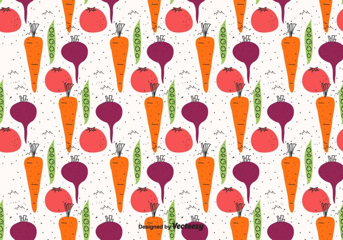 Doodle Vegetables Pattern vector