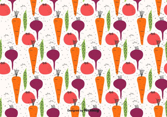 Doodle Vegetables Pattern vector