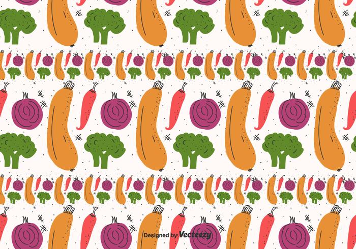 Flat Vegetables Pattern Vector