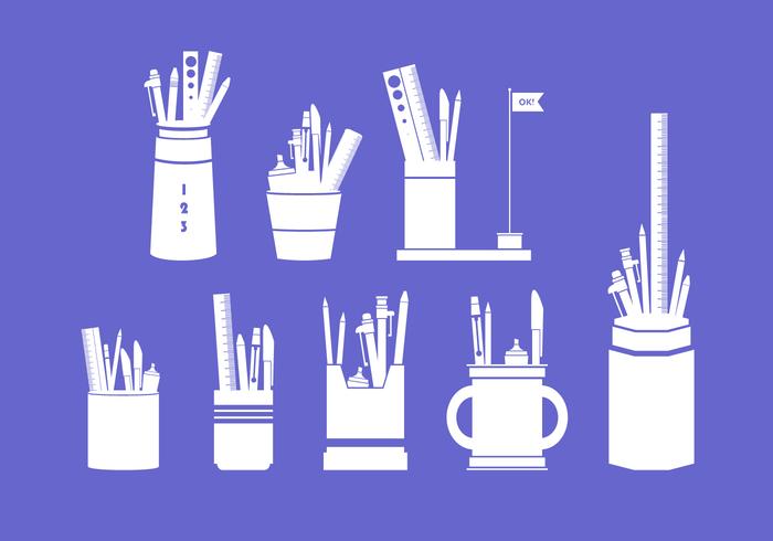 Silhouette Pen Holder Free Vector