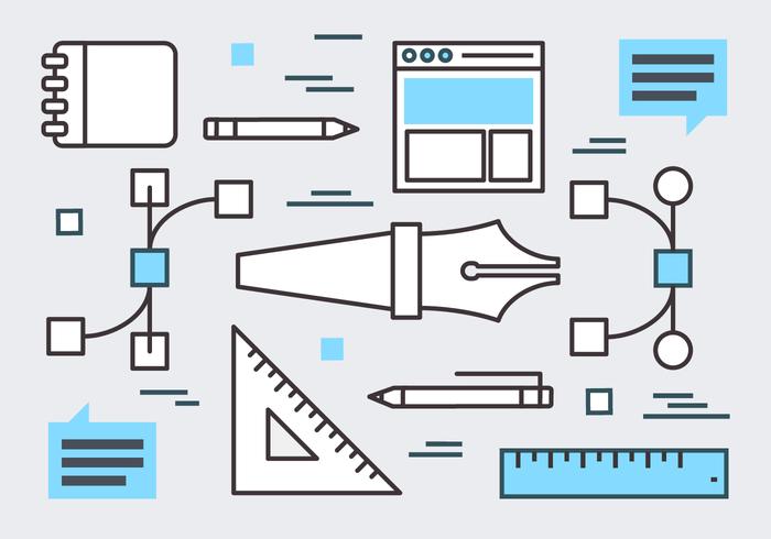 Free Linear Digital Marketing Elements vector