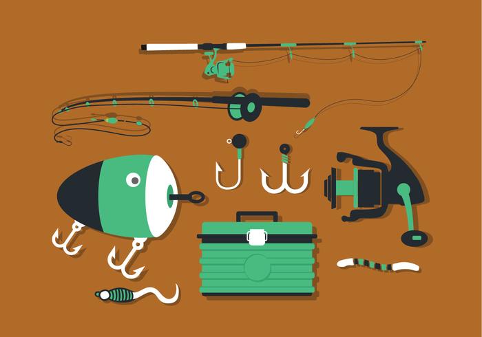 Fishing Tools Set Vector Pack