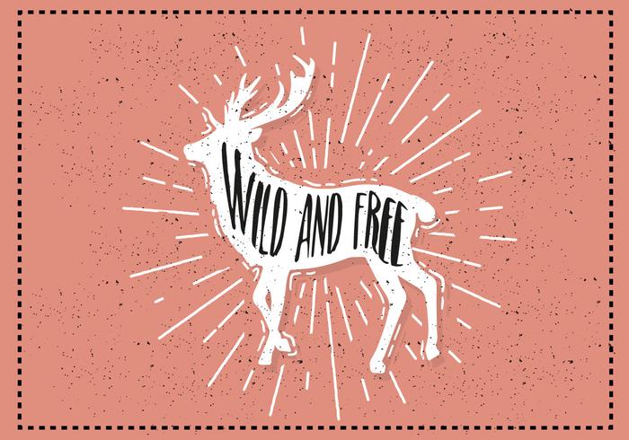 Free Hand Drawn Deer Background vector