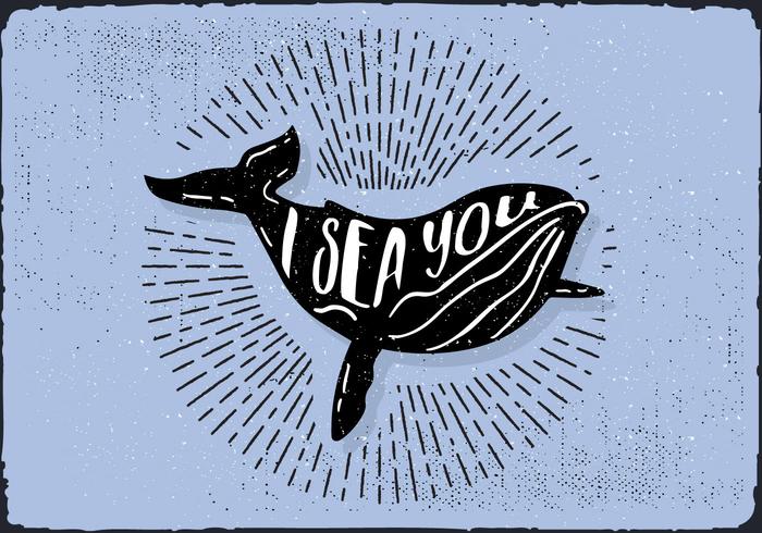 Free Hand Drawn Whale Background vector