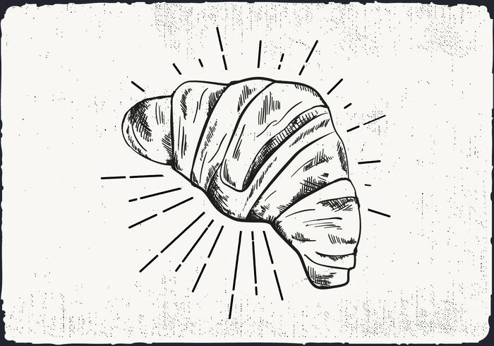 Free Hand Drawn fondo Croissant vector