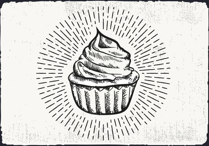 Free Hand Drawn Cupcake Background Free Hand Drawn Cupcake Background