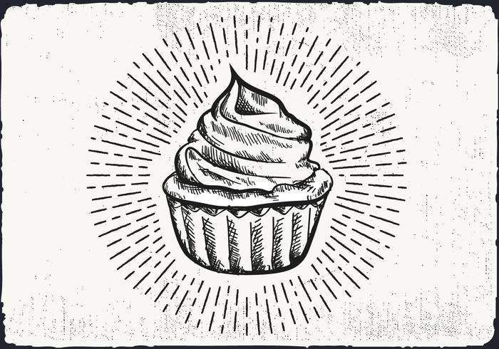 Free Hand Drawn Cupcake Background vector