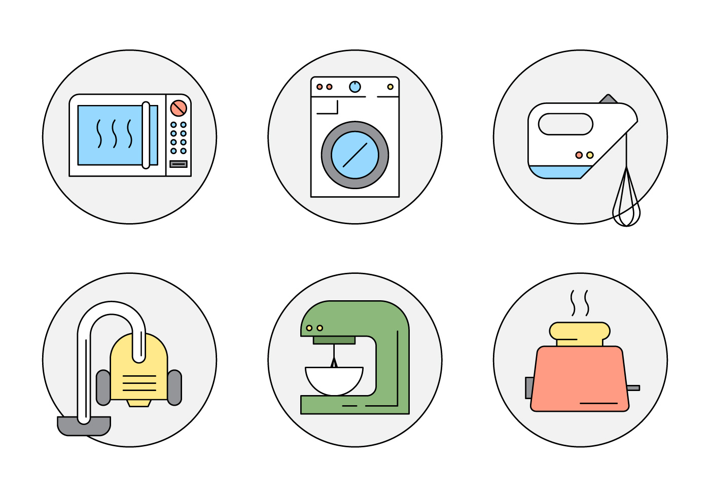 Free Linear Style Household Objects 140348 Vector Art at Vecteezy