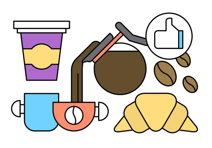 Free Linear Coffee Vector Elements Free Linear Coffee Vector Elements