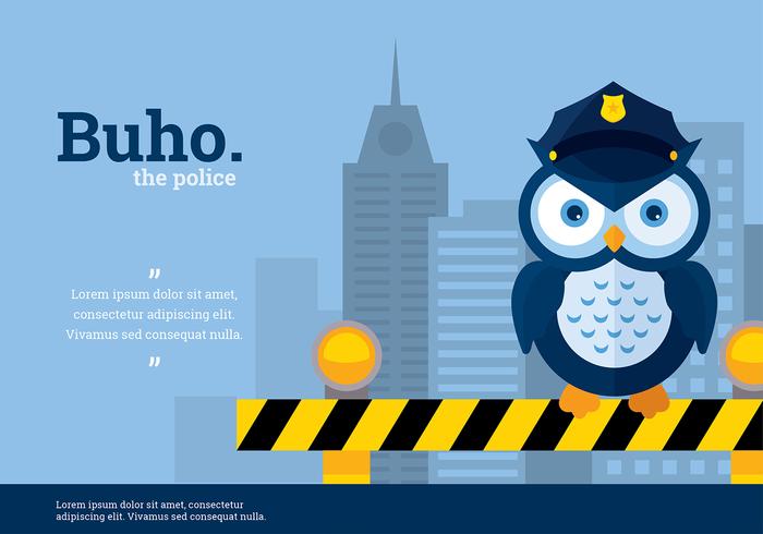 Buho Police Character Vector Buho Police Character Vector