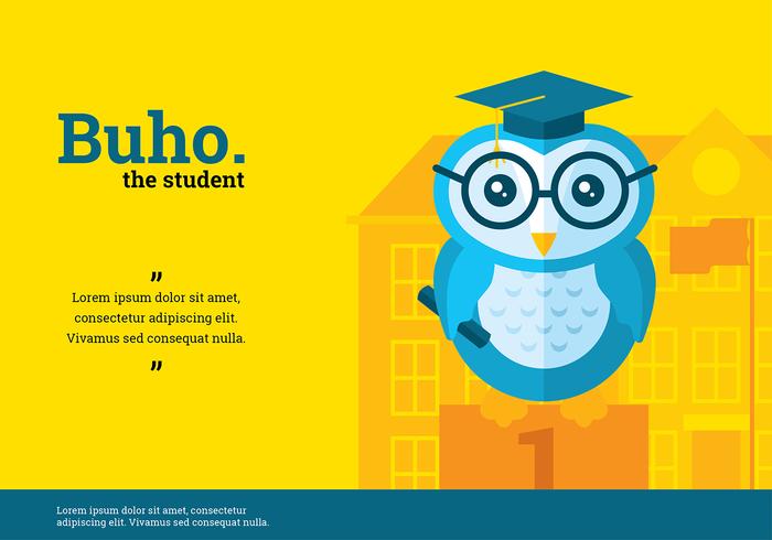 Buho Student Character Vector