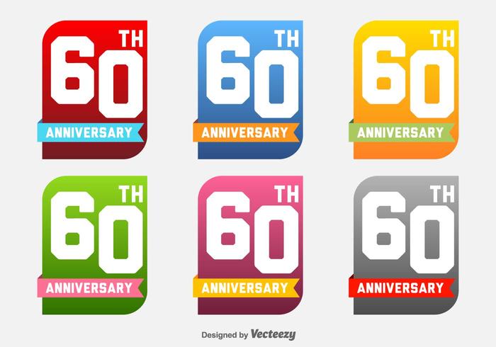 60th Anniversary Vector Labels
