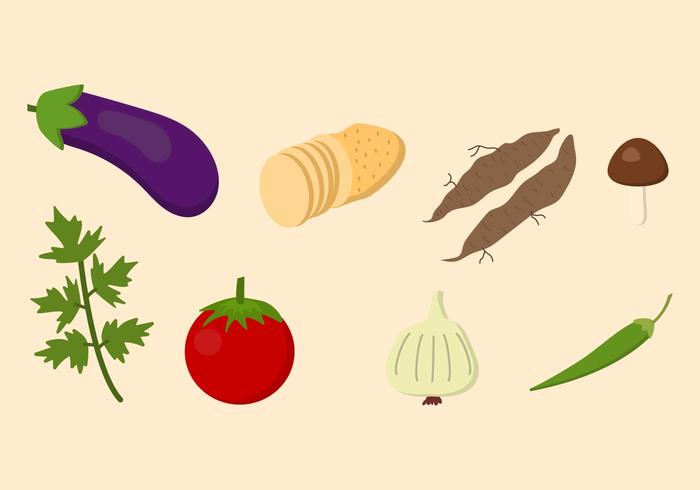 Flat Vegetable Vectors