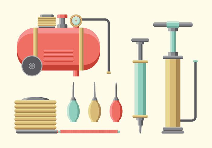 Retro Air Pump Set vector