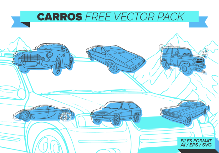 Blue Carros Free Vector Pack Blue Carros Free Vector Pack
