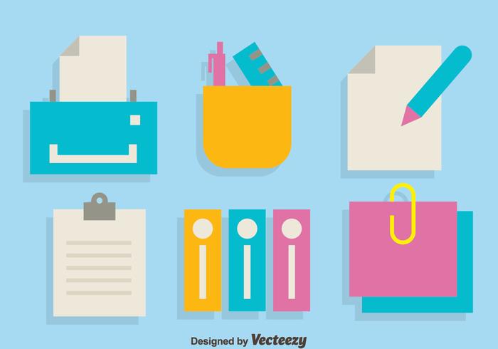 Office Equipment Flat Vectors Office Equipment Flat Vectors