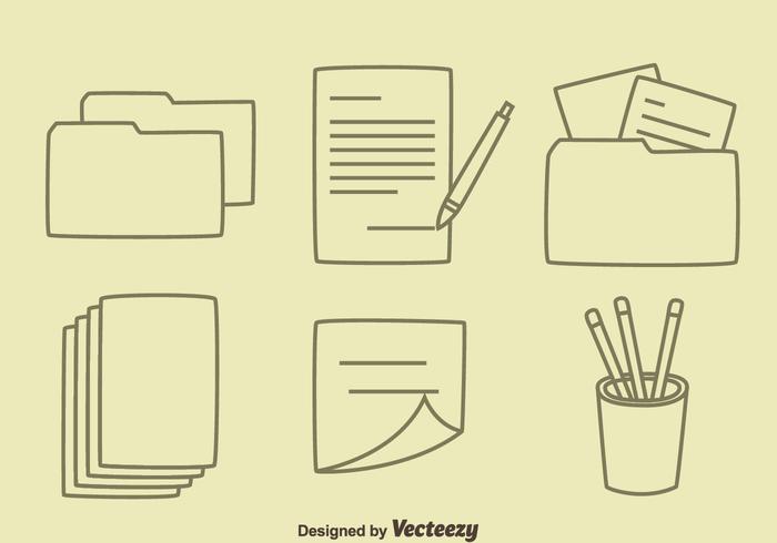 Hand drawn office Tool Vectors