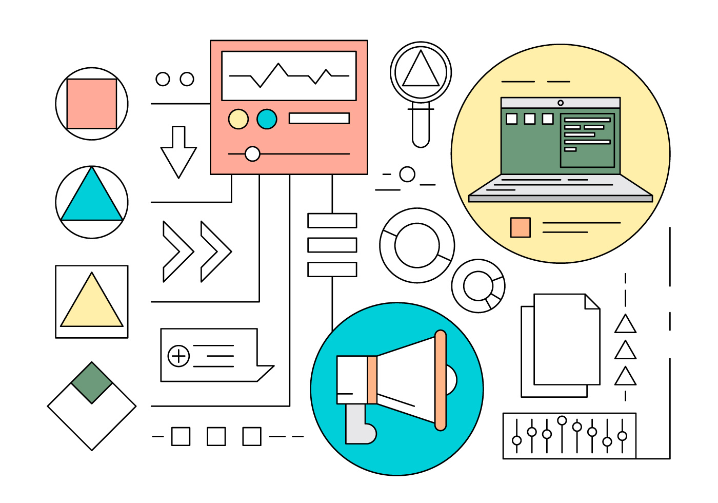 Free Minimal Designed Marketing Icons in Vector 140420 Vector Art at