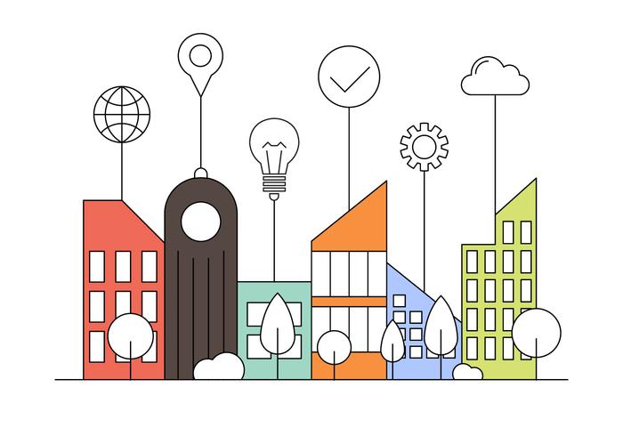 Smart City Flat Illustration  vector