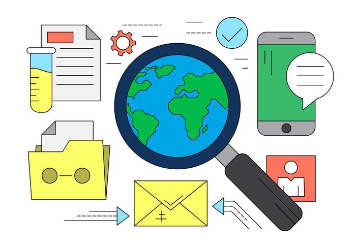 Searching And Analysis Illustration In Vector