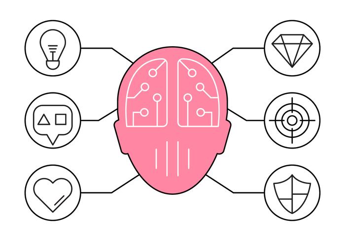 Illustration of Brainstorming and Ideas Icons vector