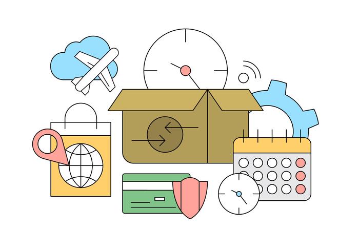 Online Shopping and Delivery Icons in Vector for Free