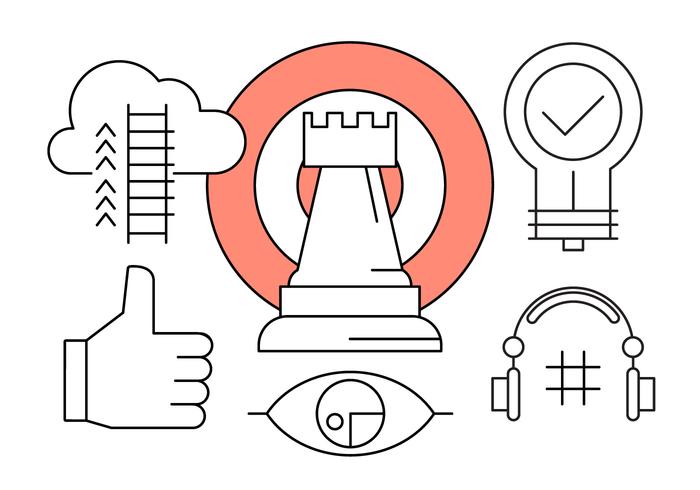 Icons about Business Growth and Marketing Vision in Vector