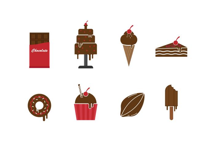 Juego libre de los iconos del chocolate vector