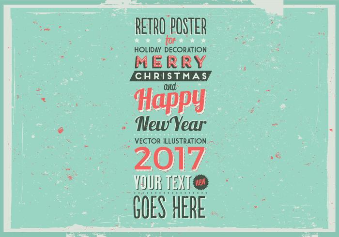 Aged Holiday Marquee Poster Vector