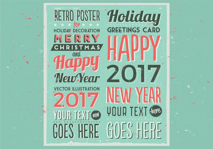 Retro Holiday Marquee Poster Vector