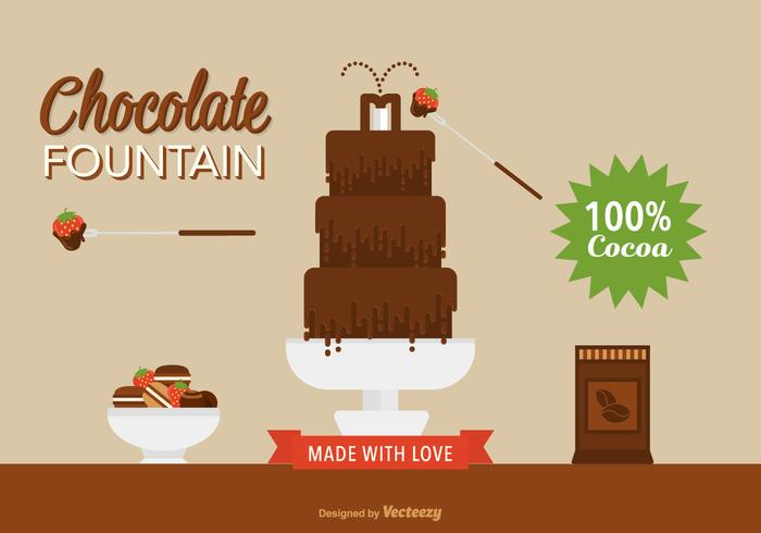 Flat Chocolate Fountain Vector