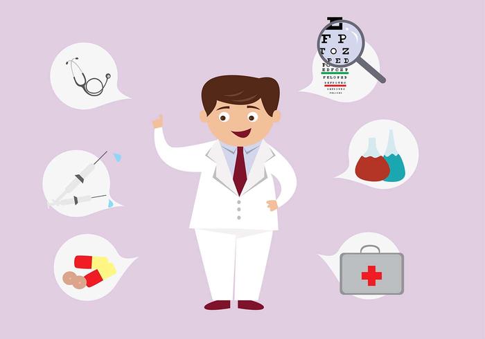 Cute Eye Doctor Character Vector Cute Eye Doctor Character Vector