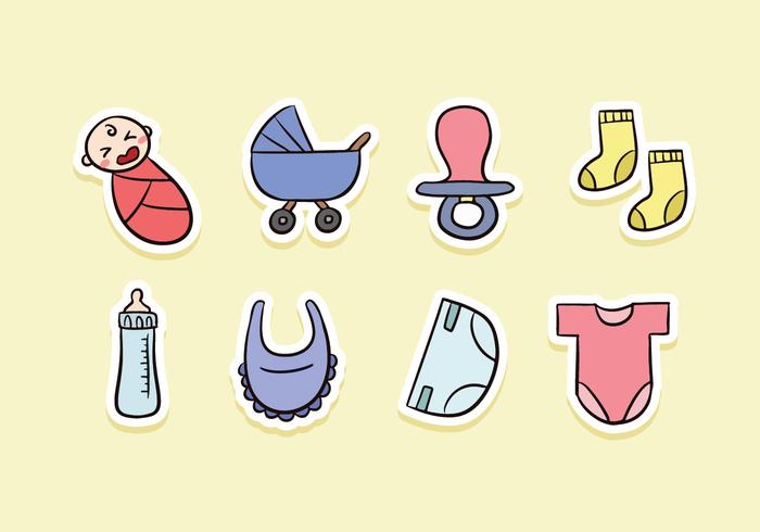 Baby Sticker Icons vector