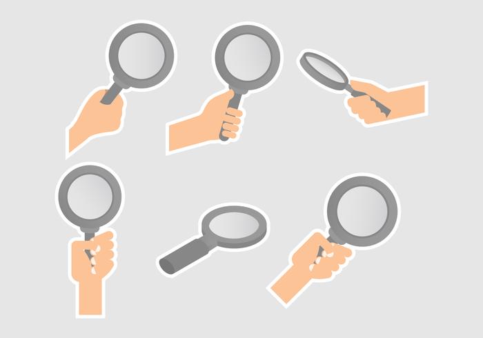 Lupa Magnifying Glass Vectors With Hands