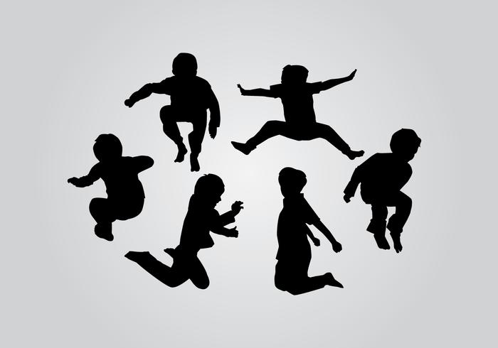 Kids jumping. Silhouettes of kids. Children party. Kids camp sport  illustration. Jump kids on white background. Stock Vector by  ©sofiartmedia.gmail.com 119360712