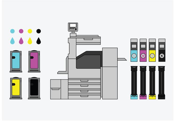 Cartridge Types And Copy Machine Vectors