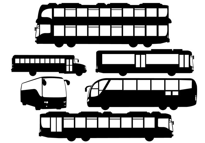 Los autobuses de la silueta del vector