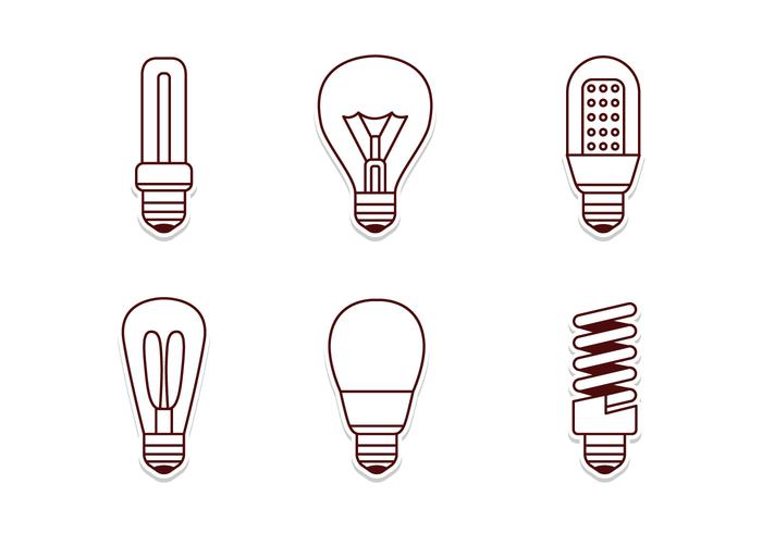La electricidad de la lámpara Icon Set vector