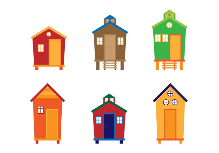 Flat Colorful Cabana Vectors 